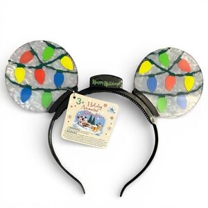 Disney Mickey Mouse Holiday Light Up Animated Glow Ears Headband New Years Eve